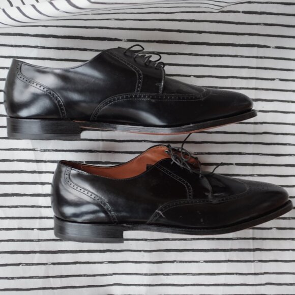 Black BOSTONIAN Classics Brogue Wingtip Oxfords Dress Shoes USA Made - Picture 9 of 10